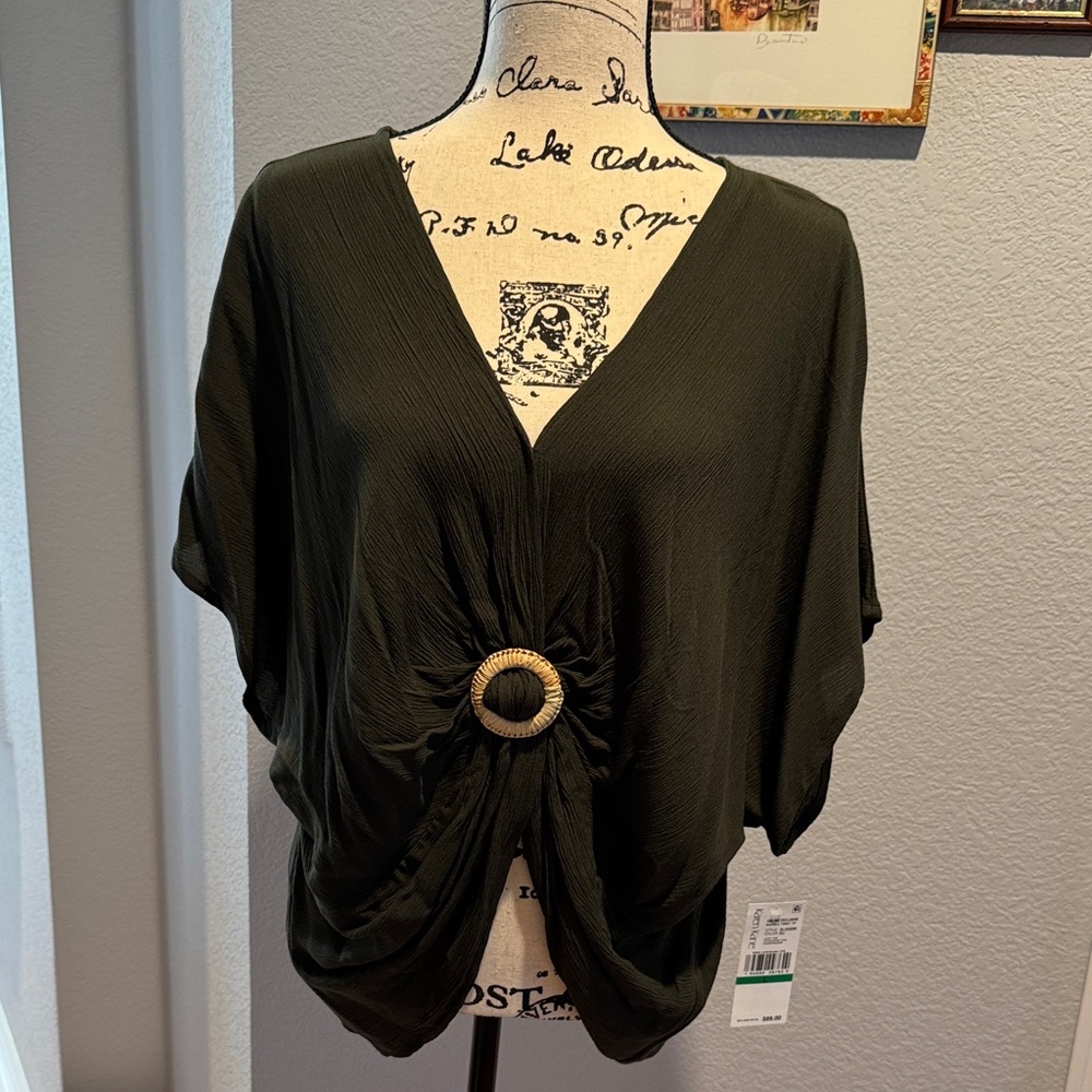 Karen Kane Forest Green Rayon Top